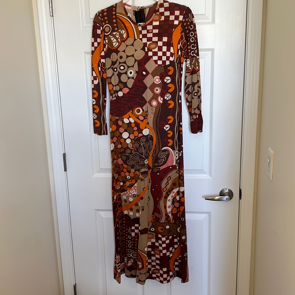 Rare Enzo Vincelli Italian Designer Artsy Klimt Style Perfect Fall Dress